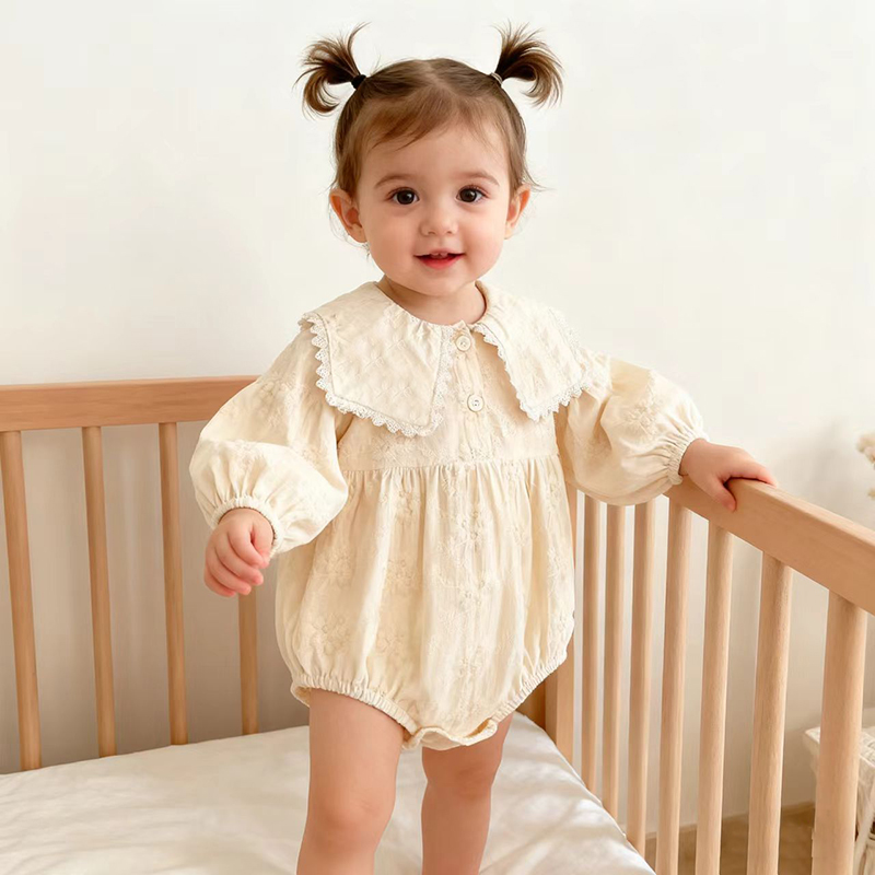 Newborn Baby Girl Romper Floral - Wiosenne dziewczęce słodkie body księżniczki, ubranka