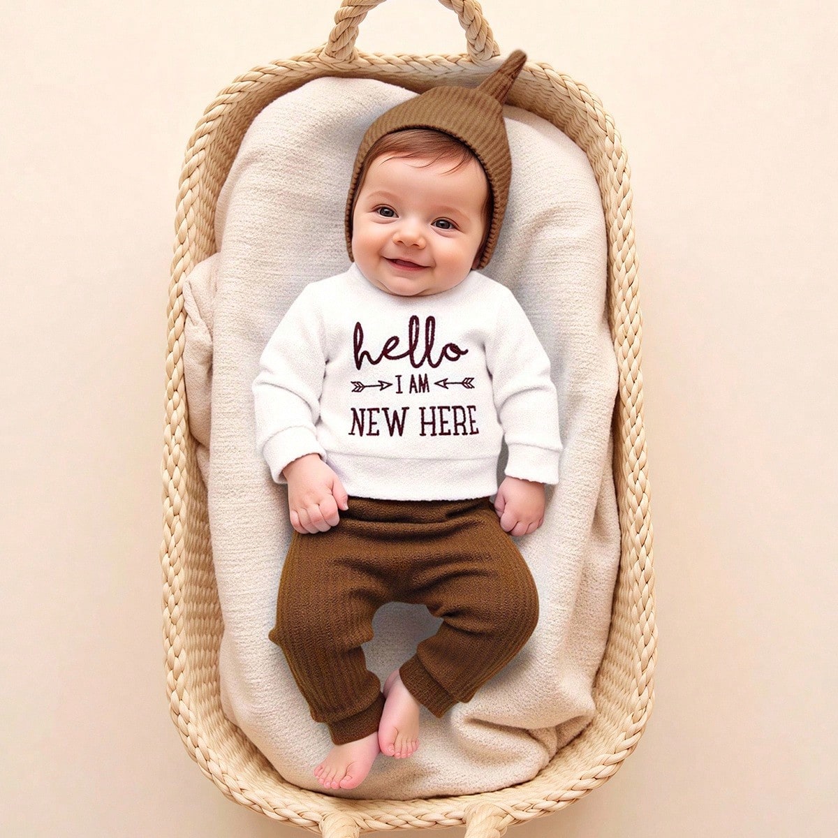 Infant Photography Props Outfit - 2 SZT. Haftowane nałotki z napisem
